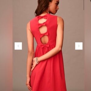 Anthropologie Maeve Back Bow Sleeveless High Neck Mini Dress Sz.XS Pink Preppy